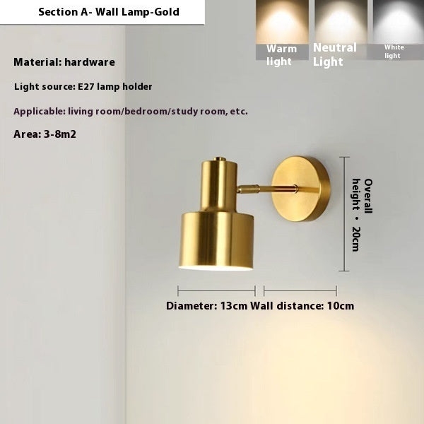 Simple Electroplating Golden Wall Lamp