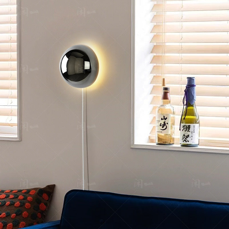 Round Nordic Solar Eclipse Wall Lamp