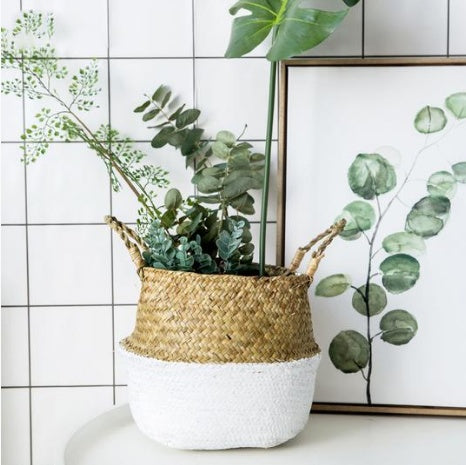 Wicker Foldable Planter Basket