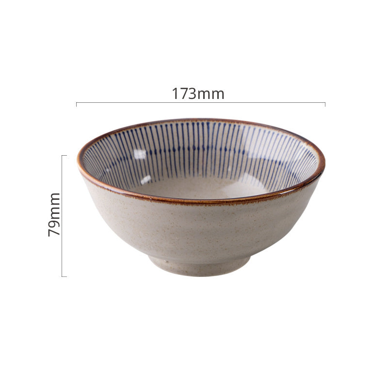 Blue String Japanese Hand-painted Ceramic Bowl