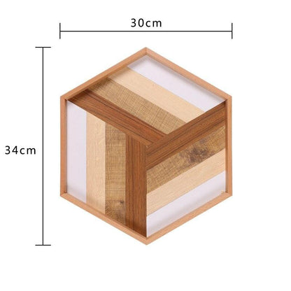 Rustic Visions Hexagonal Wood Tray