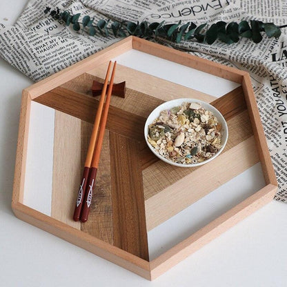 Rustic Visions Hexagonal Wood Tray