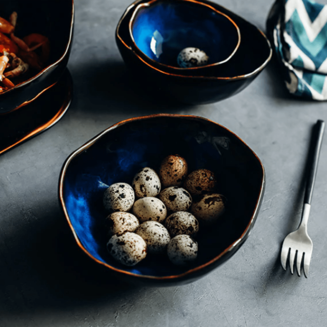 Ocean Waves Deep Blue Bowl