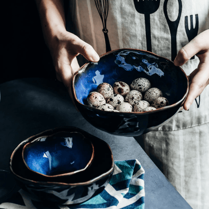 Ocean Waves Deep Blue Bowl