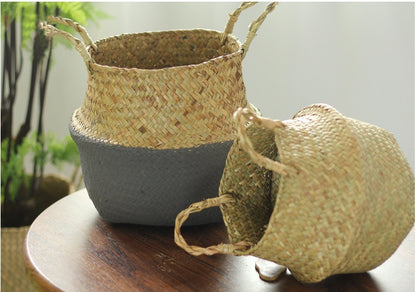 Wicker Foldable Planter Basket