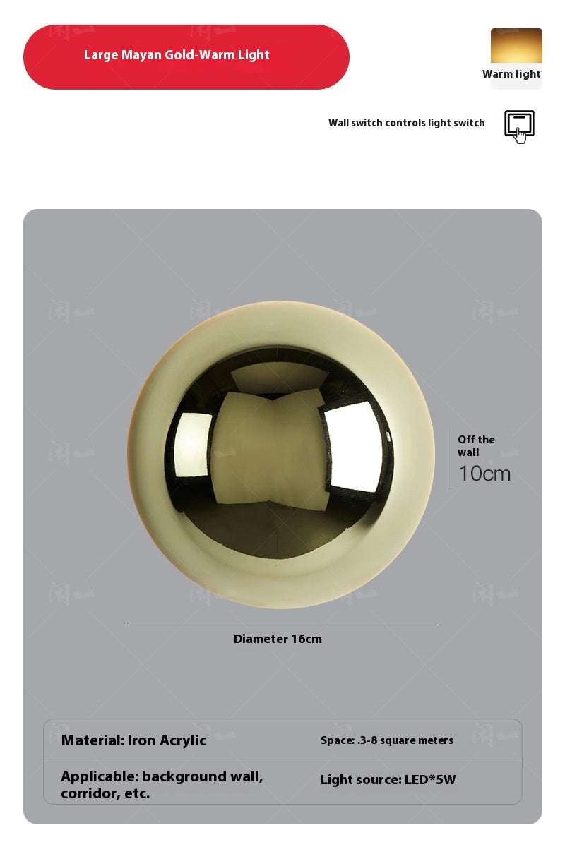 Round Nordic Solar Eclipse Wall Lamp